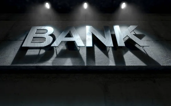 Moderni Bank Building Signage — kuvapankkivalokuva
