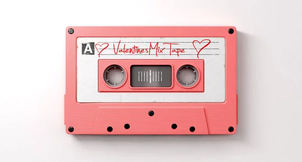 Cinta de mezcla de cassette rosa — Foto de Stock