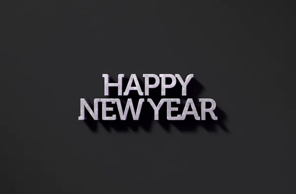 Happy New Years Text On Black — Stock Photo, Image