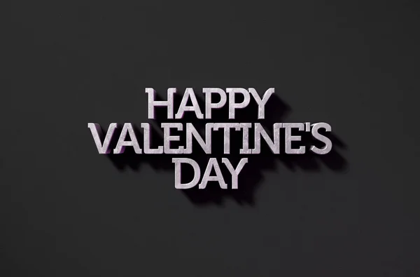 Fröhlicher Valentinstext auf schwarz — Stockfoto