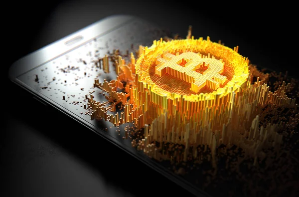 Bitcoin Cloner Smartphone — Zdjęcie stockowe