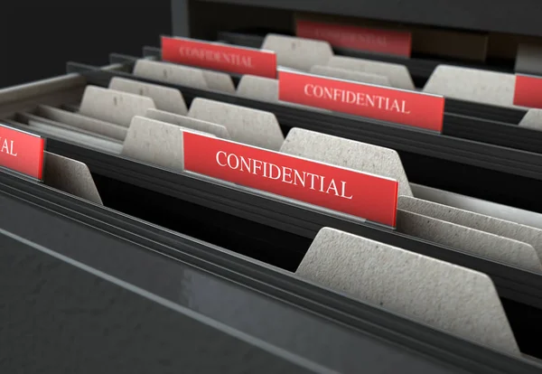 Filing Cabinet Drawer Open Confidential — Stock Photo, Image