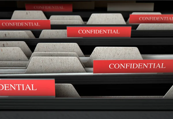 Filing Cabinet Drawer Open Confidential — Stock Photo, Image