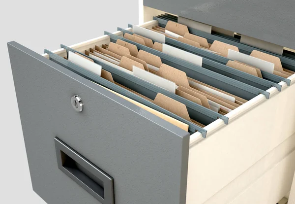 Filing Cabinet Drawer Open Generic — Stock Photo, Image