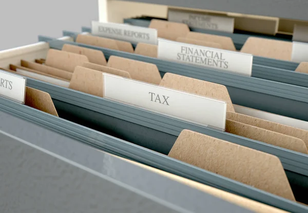 Filing Cabinet Drawer Open Tax — Stock Photo, Image