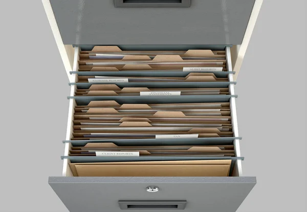 Cajón del gabinete de archivo Impuesto abierto — Foto de Stock