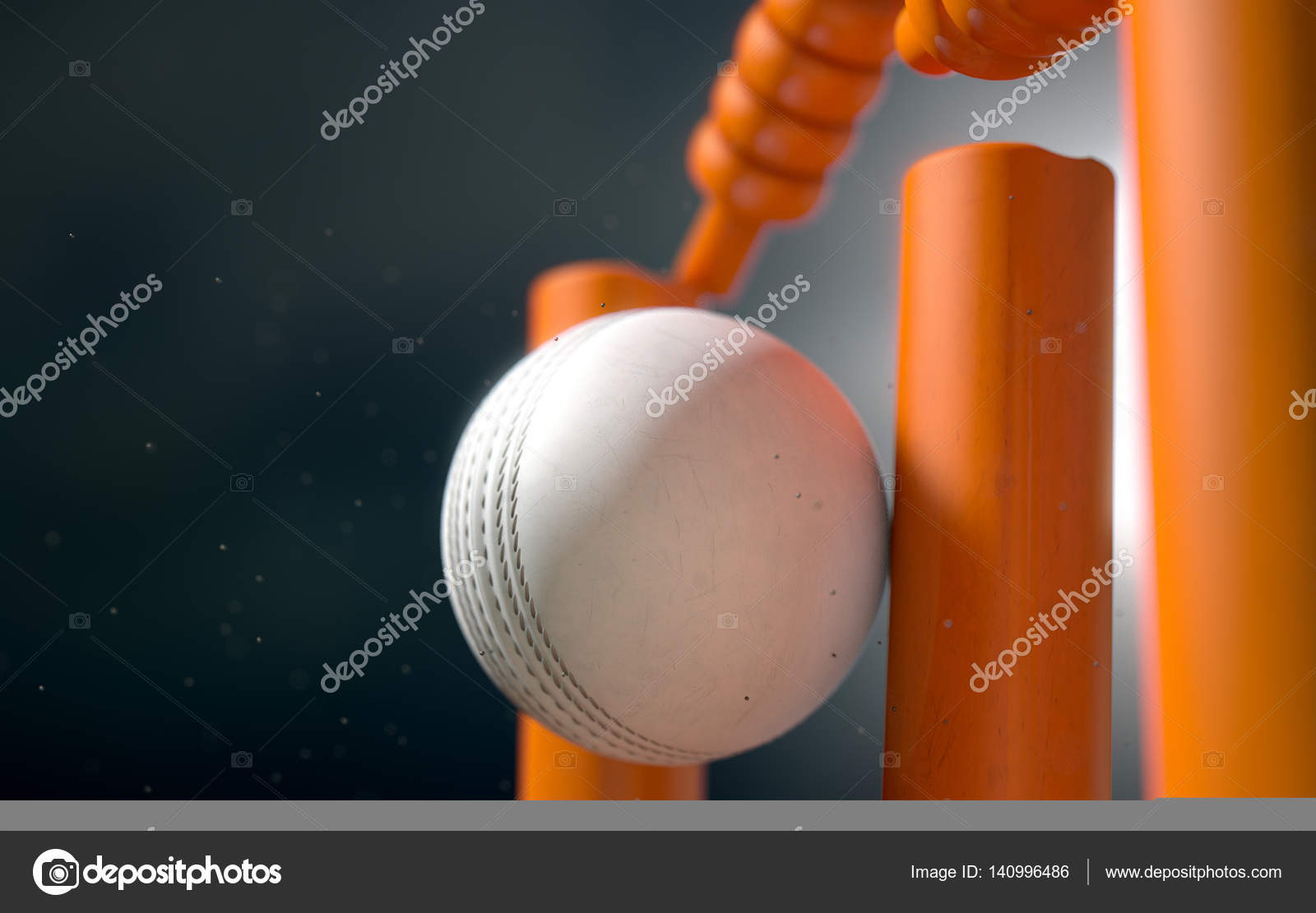 Cricket Ball Hitting Wickets Stock Photo by ©albund 140996486