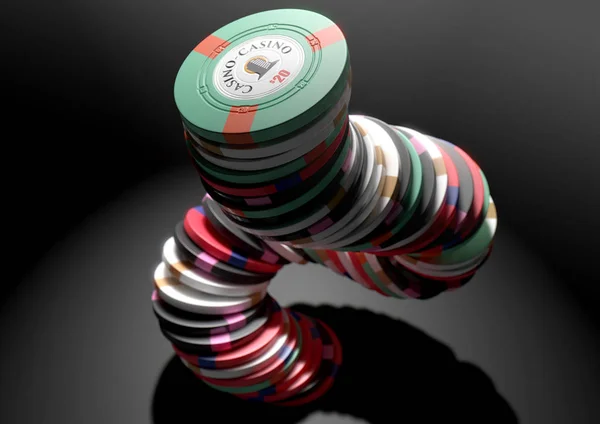 Casino Chips Stacked — Stock Photo, Image