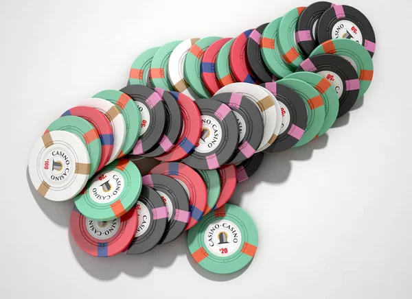 赌场筹码堆积 — 图库照片