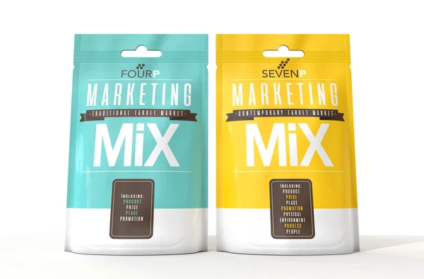 Marketing Mix 4 And 7 P's — Stock Photo, Image