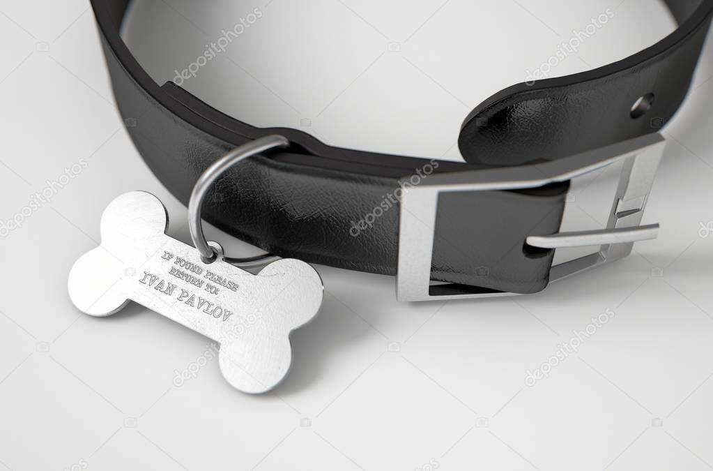 Leather Collar With Tag