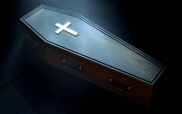 Coffin And Crucifix — Stock Photo, Image