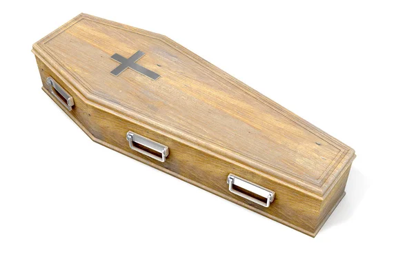 Coffin y crucifijo — Foto de Stock