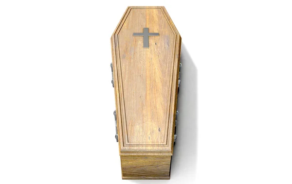 Coffin y crucifijo — Foto de Stock