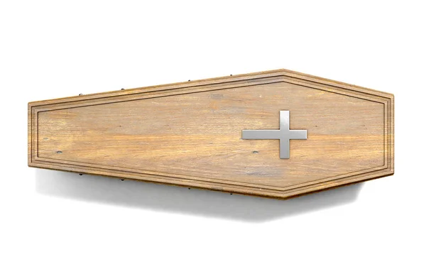 Coffin y crucifijo — Foto de Stock