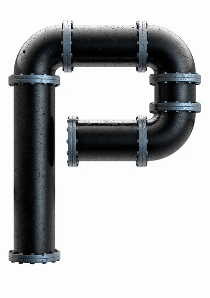 Concetto lettera tubo in PVC — Foto Stock