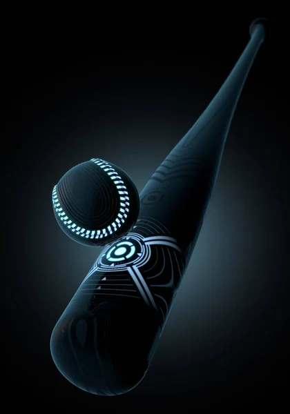 Futuristic Bat Striking Ball — Stock Photo, Image