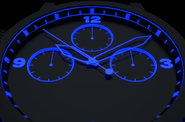 Neon horloge gezicht — Stockfoto