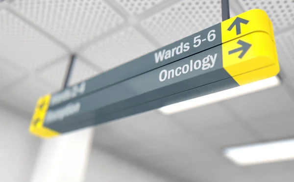 Oncología de signos direccionales del hospital — Foto de Stock