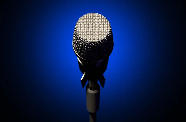 Mikrofon a podstavec tmavé — Stock fotografie