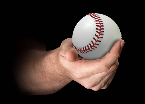 Tenere la mano baseball — Foto Stock