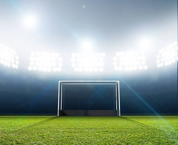 Sports Stadium And Hockey Goals — Stock Photo, Image