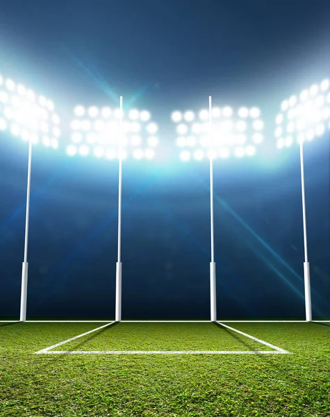 Sports Stadium And Goal Posts — Stock Photo, Image