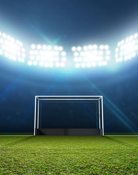 Sports Stadium And Hockey Goals — Stock Photo, Image