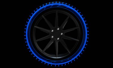 Lastik aydınlık sırt ve koyu arka plan