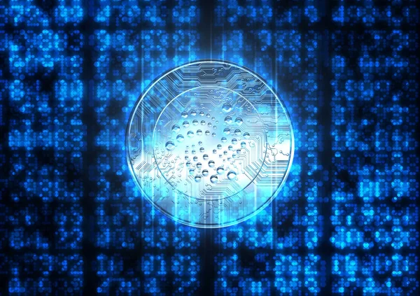 Digitale Datenzahlen und Hologramm der Kryptowährung — Stockfoto
