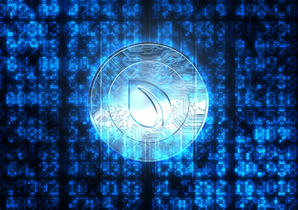 Digital Data Figures And Cryptocurrency Hologram — Stock Photo, Image