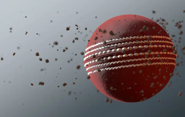 Kriket míč v letu — Stock fotografie