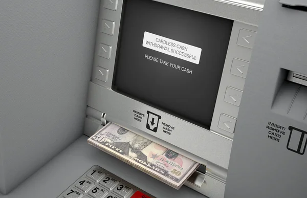 Retiro de efectivo sin tarjeta ATM — Foto de Stock