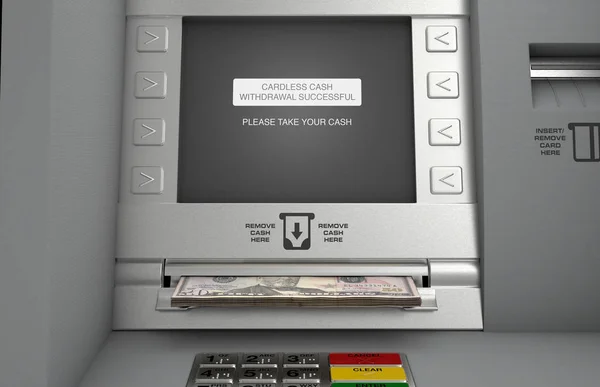 Atm Cardless Зняття готівки — стокове фото