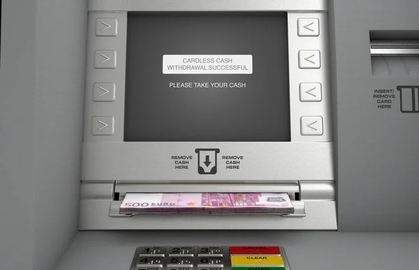 Retiro de efectivo sin tarjeta ATM —  Fotos de Stock