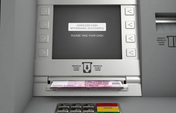 Atm Cardless Зняття готівки — стокове фото