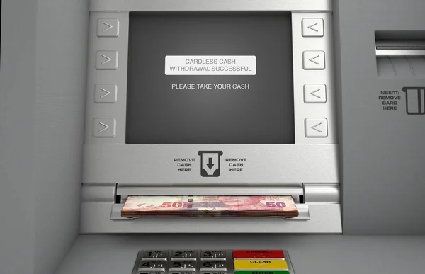 Retiro de efectivo sin tarjeta ATM — Foto de Stock