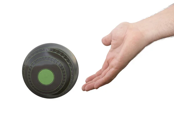 Hand And Lawn Bowl — Stock Photo, Image