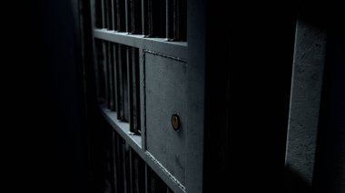 Hapse hücrenin kapısını ve kaynaklı Demir parmaklıkları