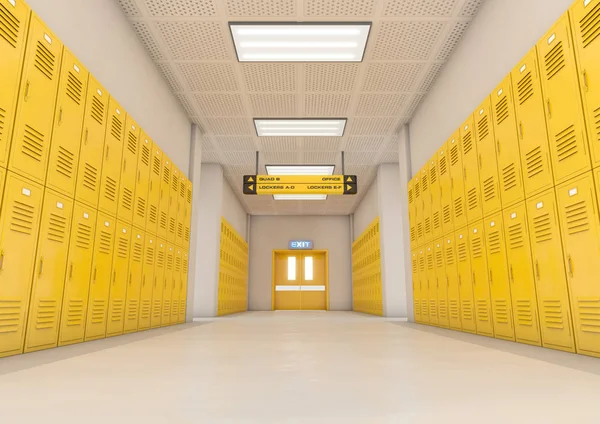 Żółty szkole szafki światła — Zdjęcie stockowe