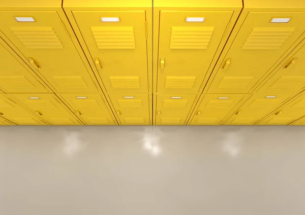 Yellow School Lockers — Stock Photo, Image