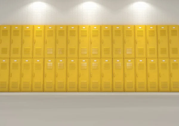 黄色学校储物柜 — 图库照片