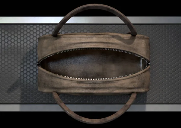 オープン空茶色のダッフル バッグ — ストック写真