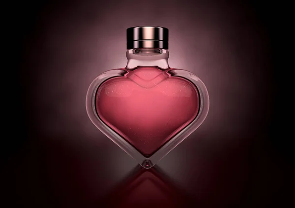 Perfume en forma de corazón — Foto de Stock