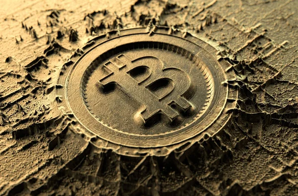 Crypto-monnaie Casting Bitcoin — Photo