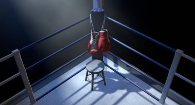 Boxing Corner And Boxing Gloves clipart