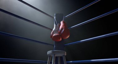 Boxing Corner And Boxing Gloves clipart