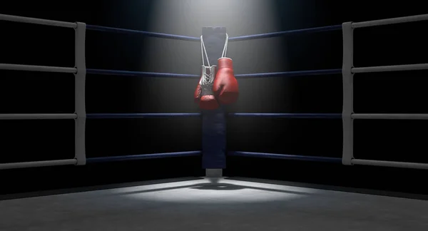 ボクシング コーナー、ボクシング グローブ — ストック写真