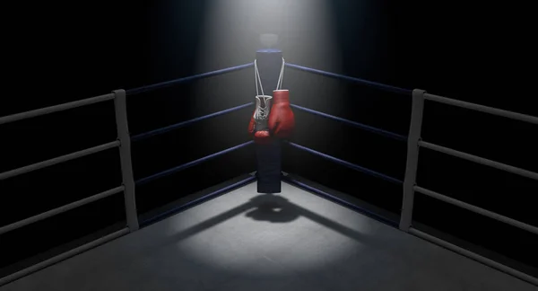 Boxning-hörna och boxning handskar — Stockfoto