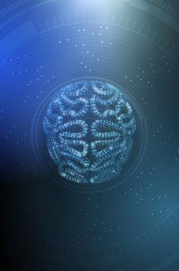 Stilize yapay zeka beyin Tech kaplaması ile